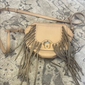 Paula cademartori Fringed Crossbody Bag in Tan - Women's Leather Shoulder Bag